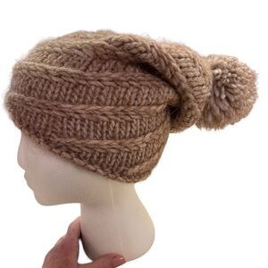 Lorenzo Toque Knit Winter Cap Hat Beanie Tan OS